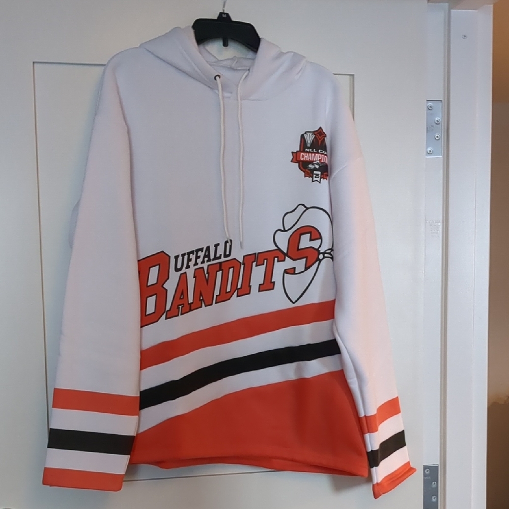Buffalo Bandits White and Orange Hoodie